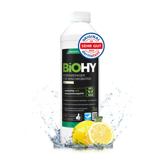 BiOHY Bodenreiniger für Wischroboter 500 ml – schaumarmes Konzentrat für MOVA, Roborock und Dreame, Flasche mit Etikett