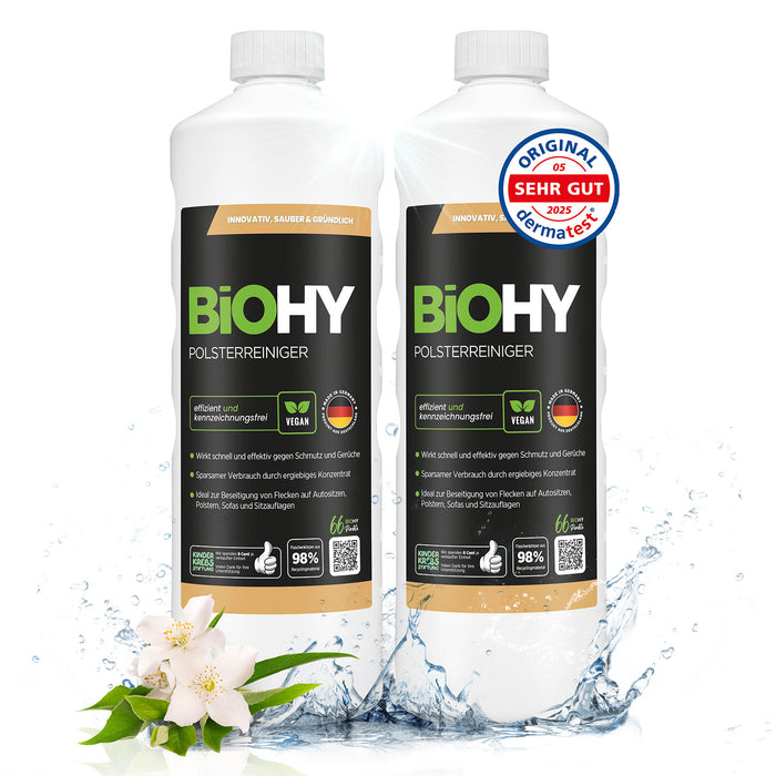 BiOHY Polsterreiniger im 2er-Pack – 2 x 1 Liter Konzentrat für Polster und Textilien