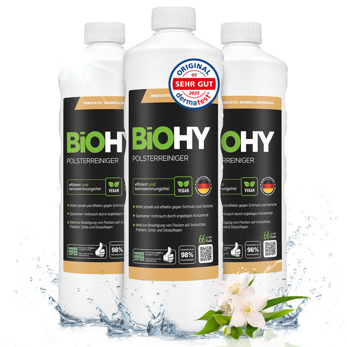 BiOHY Polsterreiniger im 3er-Pack – 3 x 1 Liter ergiebiges Konzentrat