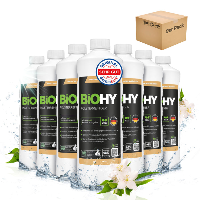 BiOHY Polsterreiniger im 9er-Pack – 9 x 1 Liter für Haushalt und Gewerbe