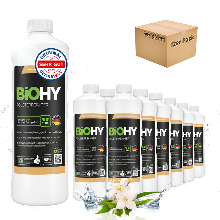 BiOHY Polsterreiniger im 12er-Vorratspack – 12 x 1 Liter Konzentrat