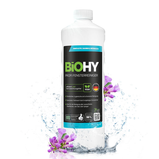 BiOHY Profi Fensterreiniger 1 Liter – Konzentrat für Fenster, Glas und Chrom