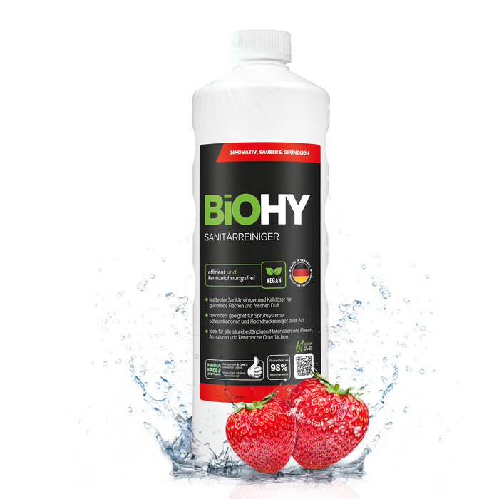 Flasche BiOHY Sanitärreiniger Konzentrat, 1 Liter, für Fliesen, Armaturen und Sanitärkeramik
