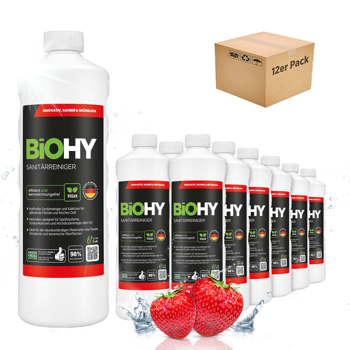 BiOHY Sanitärreiniger 12er-Pack (12 x 1 Liter) – B2B-Großgebinde mit günstigem Literpreis