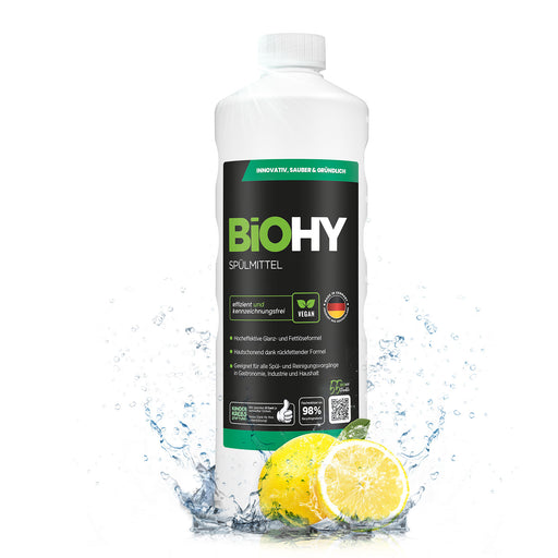 BiOHY Spülmittel 1 Liter – Flasche mit gebrauchsfertigem Handspülmittel für den Abwasch
