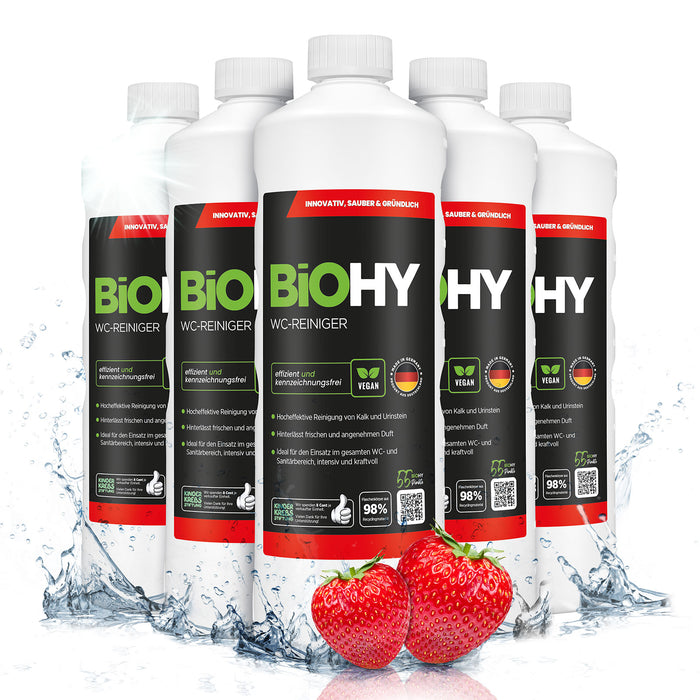BiOHY WC-Reiniger 6er-Pack (6 x 1 Liter) – Vorratspack für den Haushalt