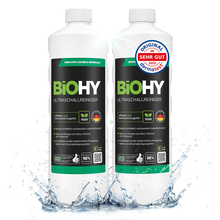 BiOHY Ultraschallreiniger 2er-Pack (2 x 1 Liter) – Vorteilspack für Werkstatt und Labor