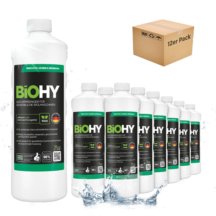 Zwölferpack: 12 x 1 Liter Vorratsgebinde BiOHY Geschirrreiniger