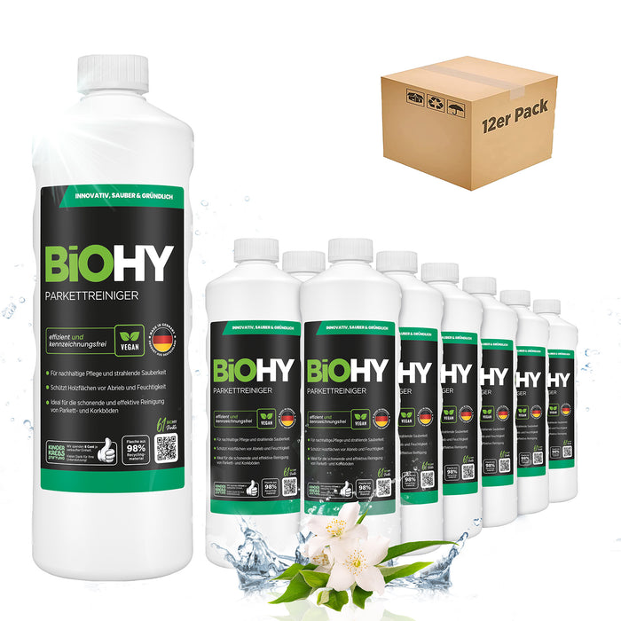 BiOHY Parkettreiniger 10L (B2B) – vegan & Made in Germany (Anwendung)
