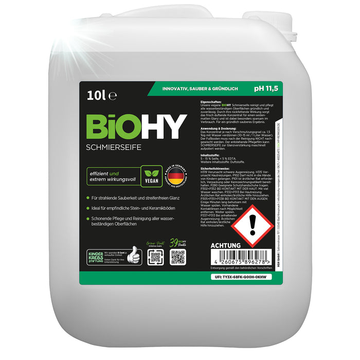 BiOHY Schmierseife 10-Liter-Kanister – Gebindeansicht für den gewerblichen Einsatz