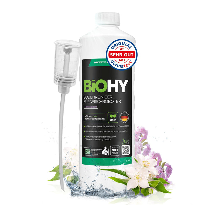 BiOHY Wischroboter-Bodenreiniger im Einsatz – nicht schäumend für Roborock, Dreame, MOVA & Ecovacs
