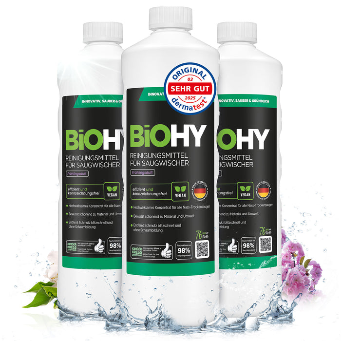 BiOHY Reiniger für Saugwischer mit Frühlingsduft im 3er-Pack (3 x 1 Liter)