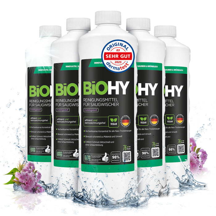 BiOHY Reiniger für Saugwischer mit Frühlingsduft im 6er-Pack (6 x 1 Liter)