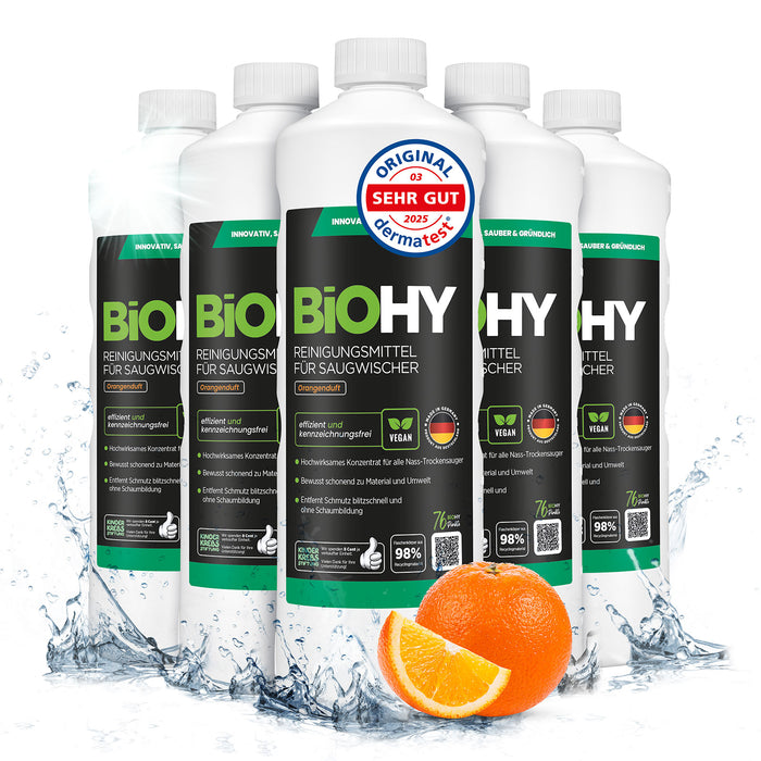 BiOHY Reiniger für Saugwischer mit Orangenduft im 6er-Pack (6 x 1 Liter)