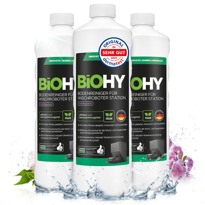 BiOHY Stationsreiniger Frühlingsduft 3er-Pack (3 x 1 Liter) – Sparpaket für Reinigungsstationen