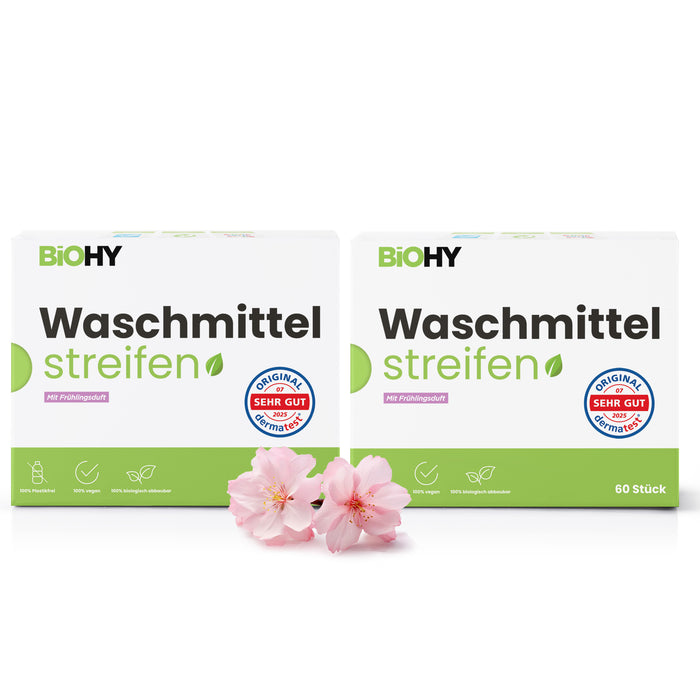 BiOHY Waschmittel Blätter – vorportionierte Waschstreifen statt Flüssigwaschmittel, Produktfoto