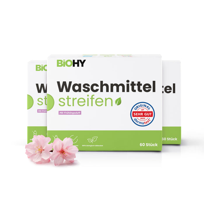 BiOHY Waschmittel Blätter – Waschstreifen für Bunt- und Kochwäsche, Produktfoto