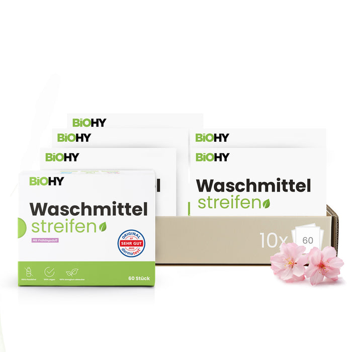 BiOHY Waschmittel Blätter – vordosierte Waschstreifen, Produktfoto