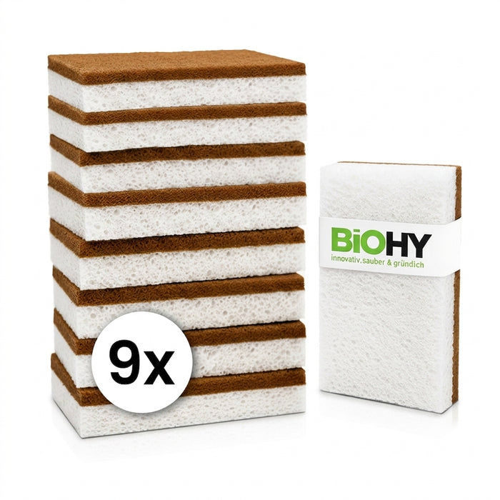 BiOHY éponges coco, éponge à vaisselle, éponge de cuisine, éponge de nettoyage