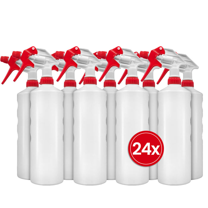 BiOHY Sprühflasche 1 Liter Natur – 24er-Vorratspack für Gewerbe und Großhaushalt