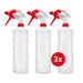 BiOHY Sprühflasche 1 Liter Natur – 3er-Set, veganes Zubehör zum Verdünnen