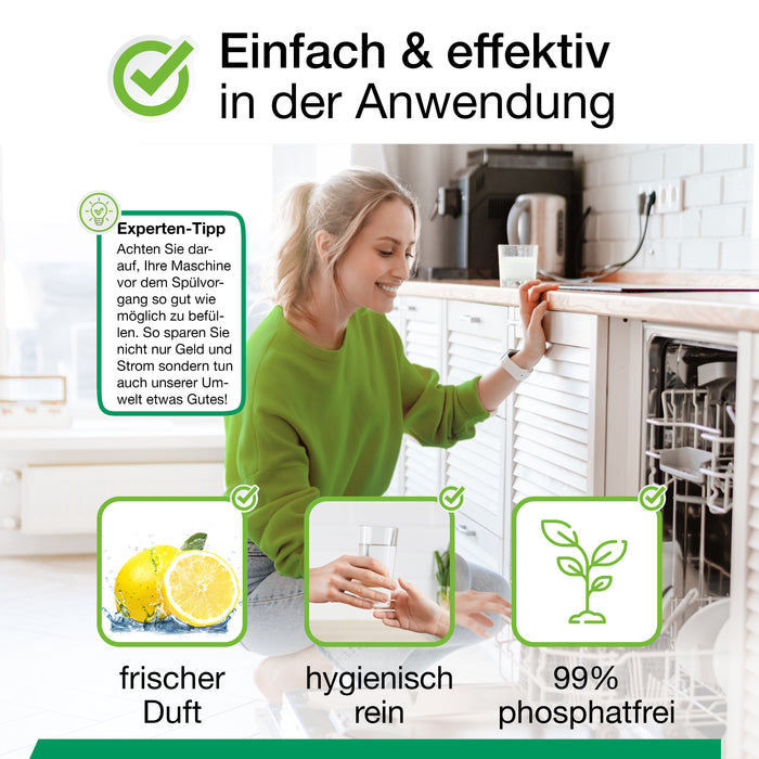 Strahlend sauberes Geschirr und Gläser nach dem Spülgang mit BiOHY Tabs