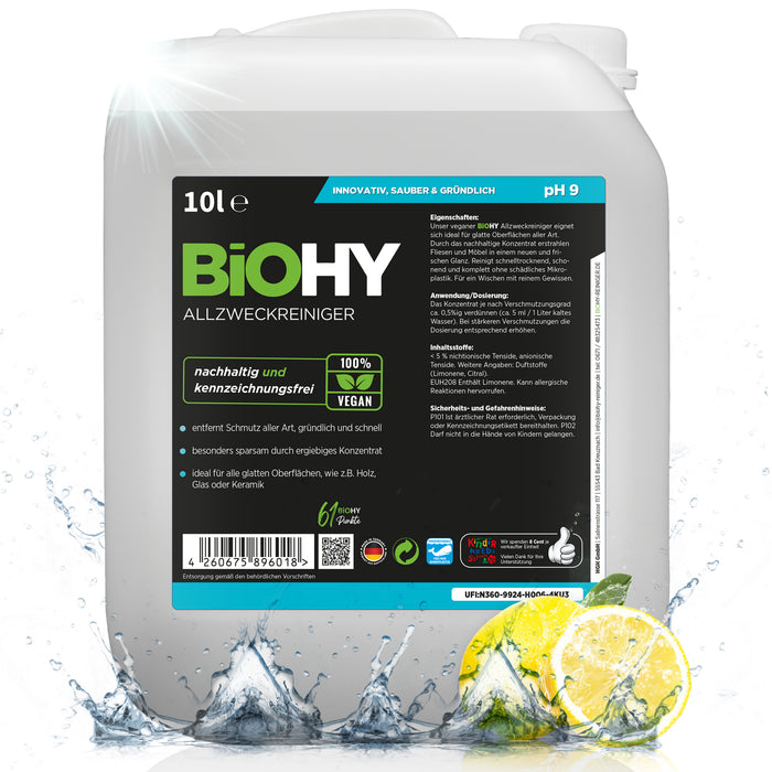 BiOHY Allzweckreiniger 10L (B2B) – Vergleich der Gebindegrößen