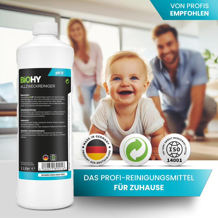 BiOHY Allzweckreiniger – Produktinfografik Dosierung und Verdünnung