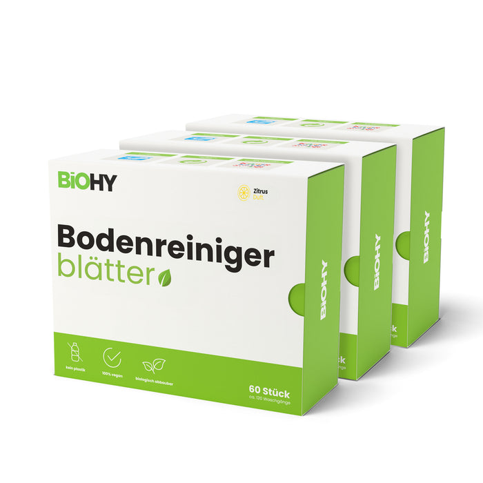 BiOHY Bodenreiniger Blätter – 3er-Sparpack mit vorportionierten Reinigungsblättern