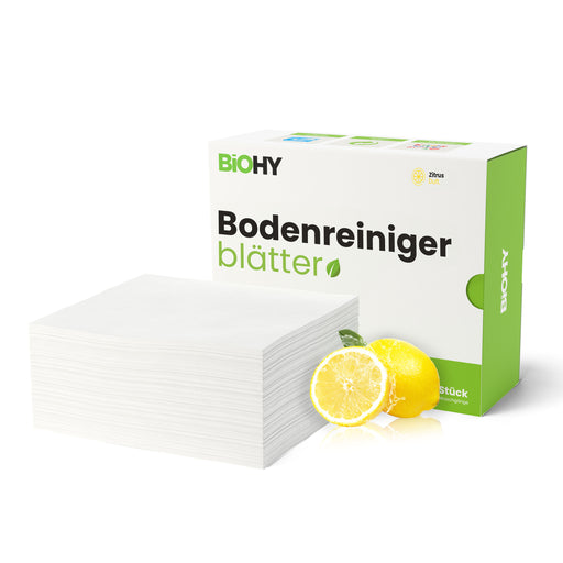 BiOHY Bodenreiniger Blätter, Packung mit 60 wasserlöslichen Reinigungsblättern für Holz, Laminat, Fliesen und PVC