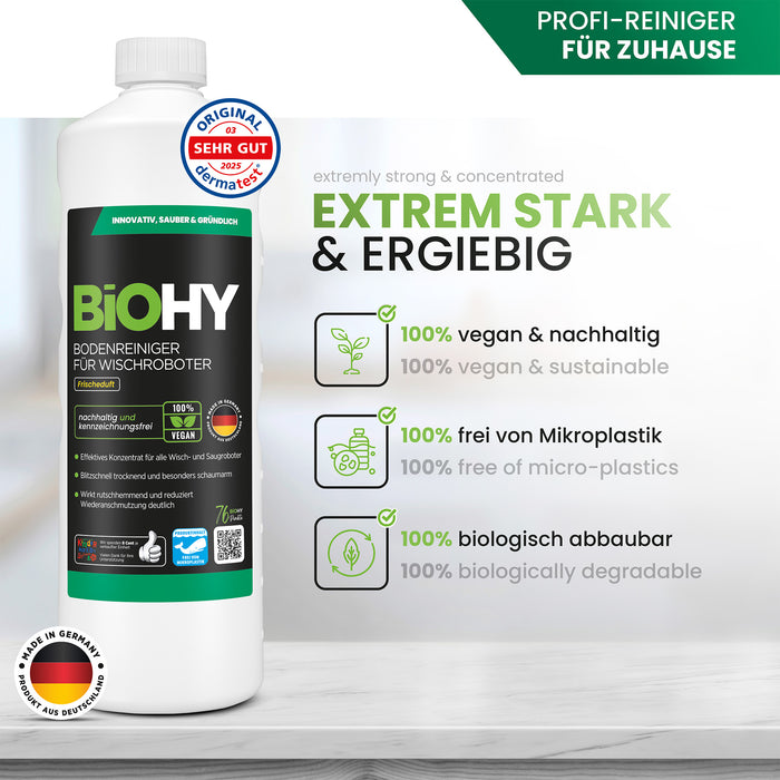 BiOHY Wischroboter-Bodenreiniger Produktflasche für Roborock, Dreame, MOVA & Ecovacs