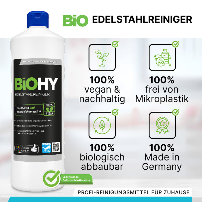 BiOHY Edelstahlreiniger 10 Liter – Konzentrat für Edelstahlflächen in Küche und Gewerbe