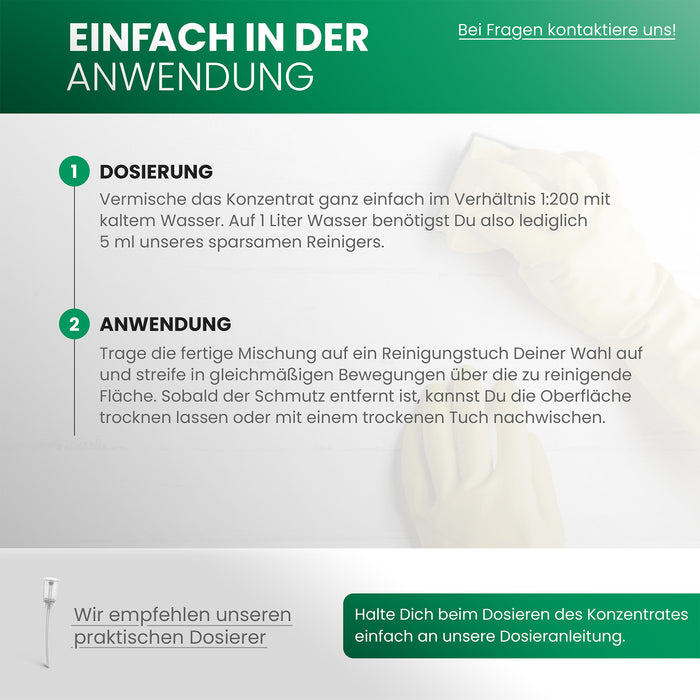 BiOHY Edelstahlreiniger – Produktinfografik Anwendungsflächen (Edelstahl, Chrom, Aluminium)