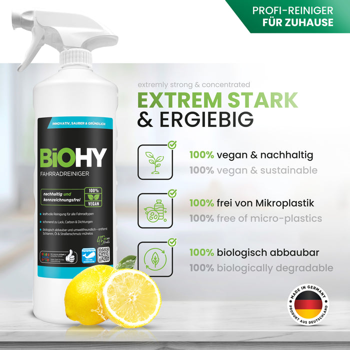 BiOHY Fahrradreiniger – Seitenansicht der Sprühflasche