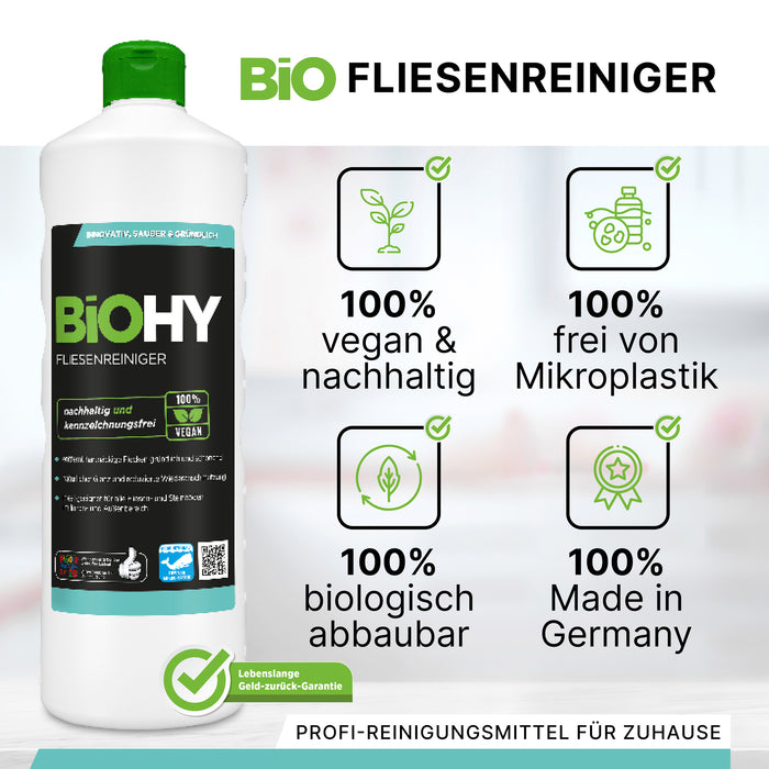 BiOHY Fliesenreiniger 10 Liter – ergiebiges Konzentrat für Fliesen und Feinsteinzeug im Gewerbe