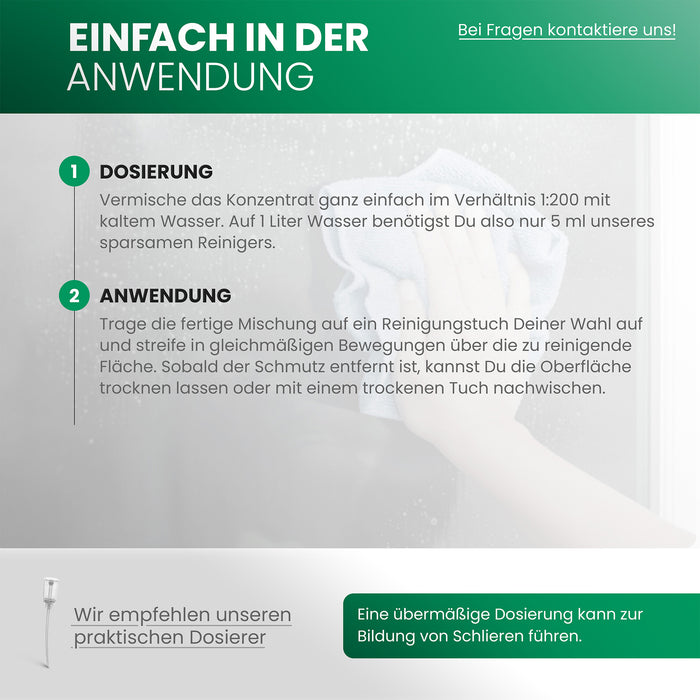 BiOHY Glas- und Oberflächenreiniger – streifenfreier Glanz ohne Ammoniak und ohne Schlieren