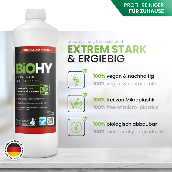 BiOHY Glaskeramik Kochfeldreiniger 10 Liter Kanister – Gruppenaufnahme mehrerer Kanister