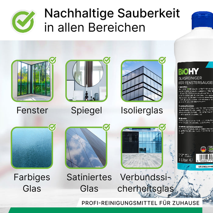 Streifenfreier Glasreiniger im 10-Liter-Kanister für Fenstersauger und Fensterputzroboter