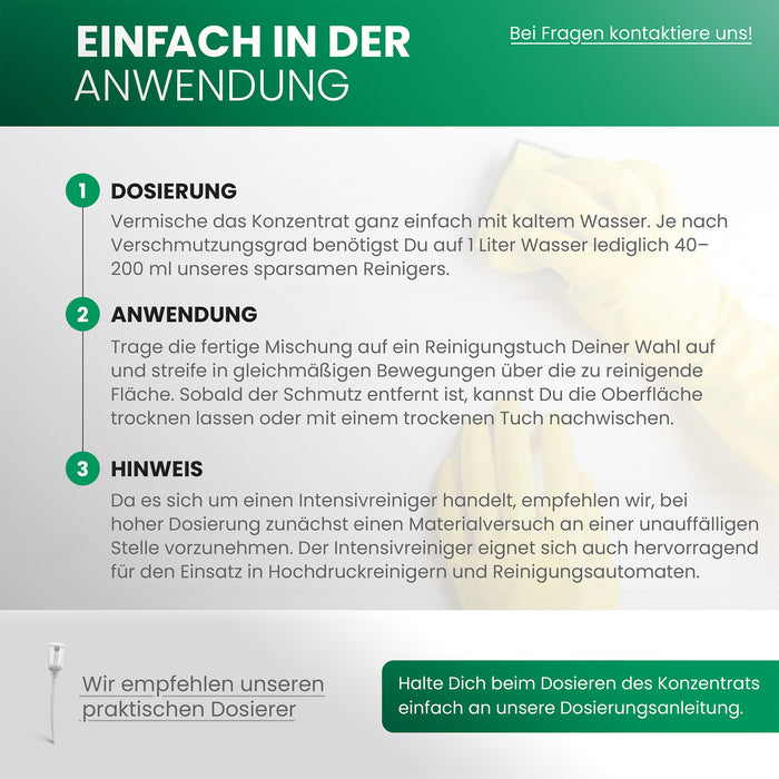 BiOHY Intensivreiniger – Produktvorteile: hocheffektiver Schmutz- und Fettlöser, kennzeichnungsfrei