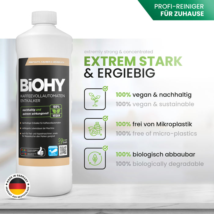 BiOHY Kaffeevollautomaten Entkalker 10 Liter Kanister – Ansicht mit Ausgießer