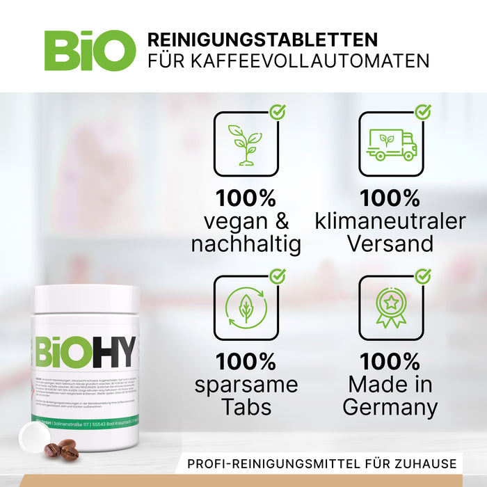 BiOHY Reinigungstabletten für Kaffeevollautomaten – vegane Reinigungstabs im Überblick