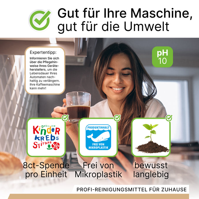 Reinigungstablette wird in das Reinigungsfach des Kaffeevollautomaten eingelegt