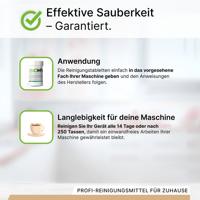Sauberer Kaffeevollautomat nach der Reinigung mit BiOHY Reinigungstabletten