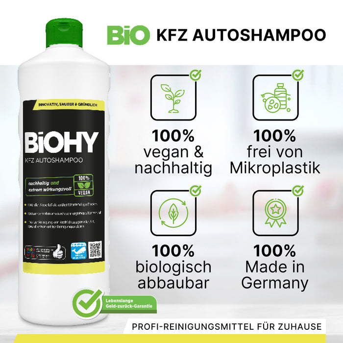 BiOHY KFZ Autoshampoo 10 Liter – ergiebiges Konzentrat für Autowäsche und Fuhrpark