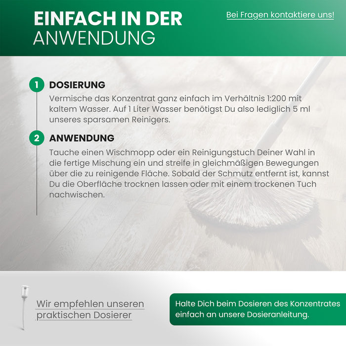 BiOHY Laminatreiniger – Produktinfografik mit weiteren Produktvorteilen