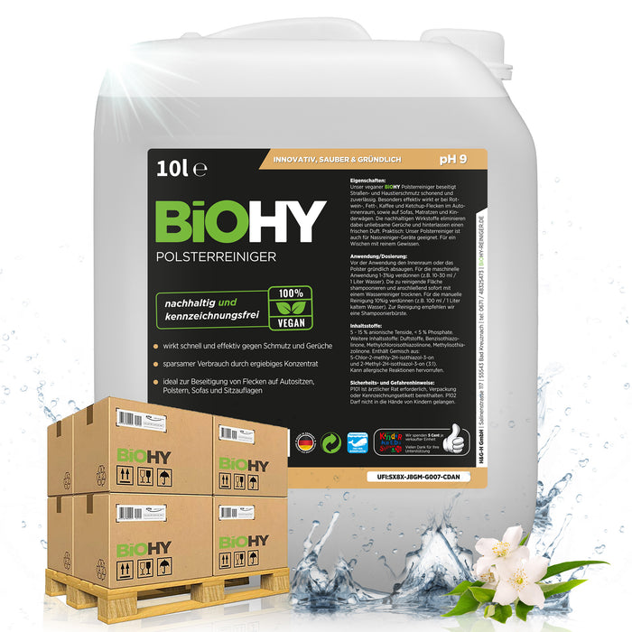 BiOHY Polsterreiniger 500er Palette – Übersichtsaufnahme für Großhandel