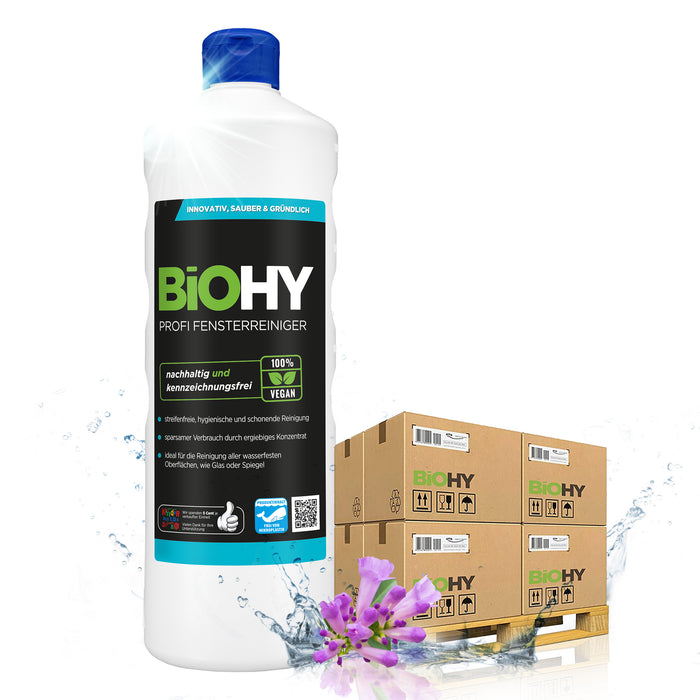 BiOHY Profi Fensterreiniger 480er Palette – Übersichtsaufnahme für Großhandel