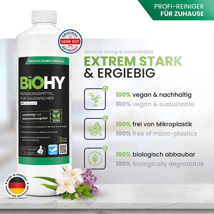 BiOHY Reiniger für Saugwischer 10L mit Frühlingsduft – Kanister im Regal, Gebindeansicht