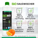 BiOHY Reiniger für Saugwischer 10L mit Orangenduft – Produktinfografik zu Eigenschaften und Anwendung