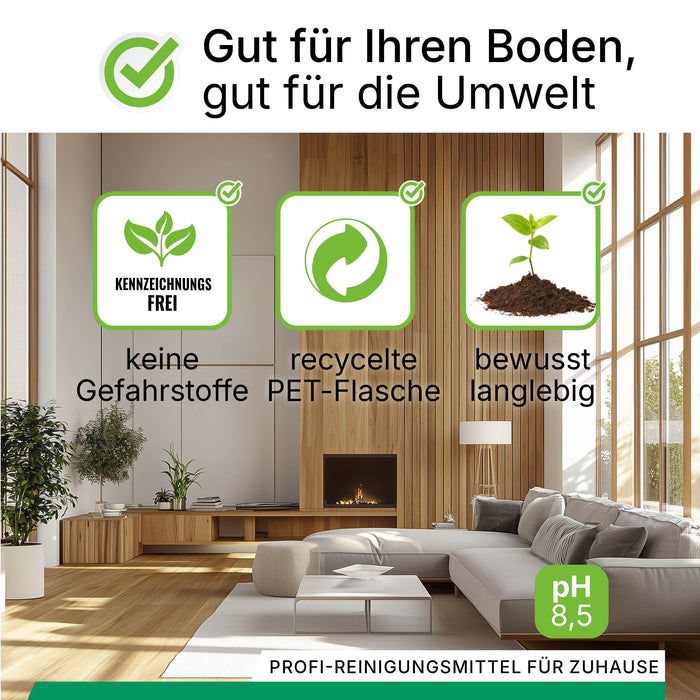 BiOHY Reiniger für Saugwischer 10L mit Orangenduft – Produktinfografik zu Anwendungsbereichen